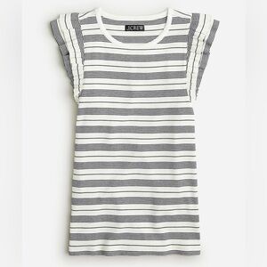 J. Crew ribbed cotton ruffle sleeve tee
